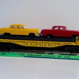 Vintage Lionel Train Car w/ Antique Yellow and Red Cars